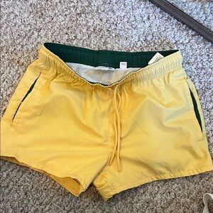 Lacoste Yellow and Green Women's Athletic Shorts